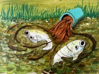 Painting of sewage entering the Cam